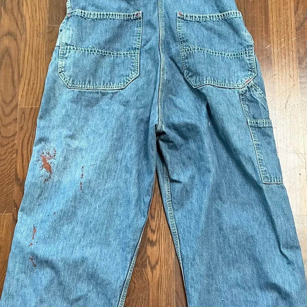 Vintage Big Mac 70s denim bib overalls USA made waist 31/32, 27 in inseam